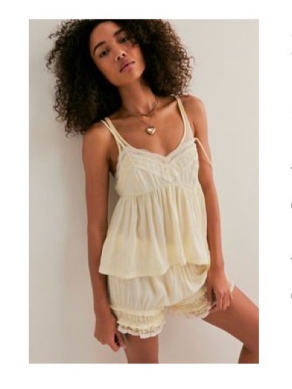 Free People Intimately Still In Love Soft Yellow Tank and Bloomer Set XL